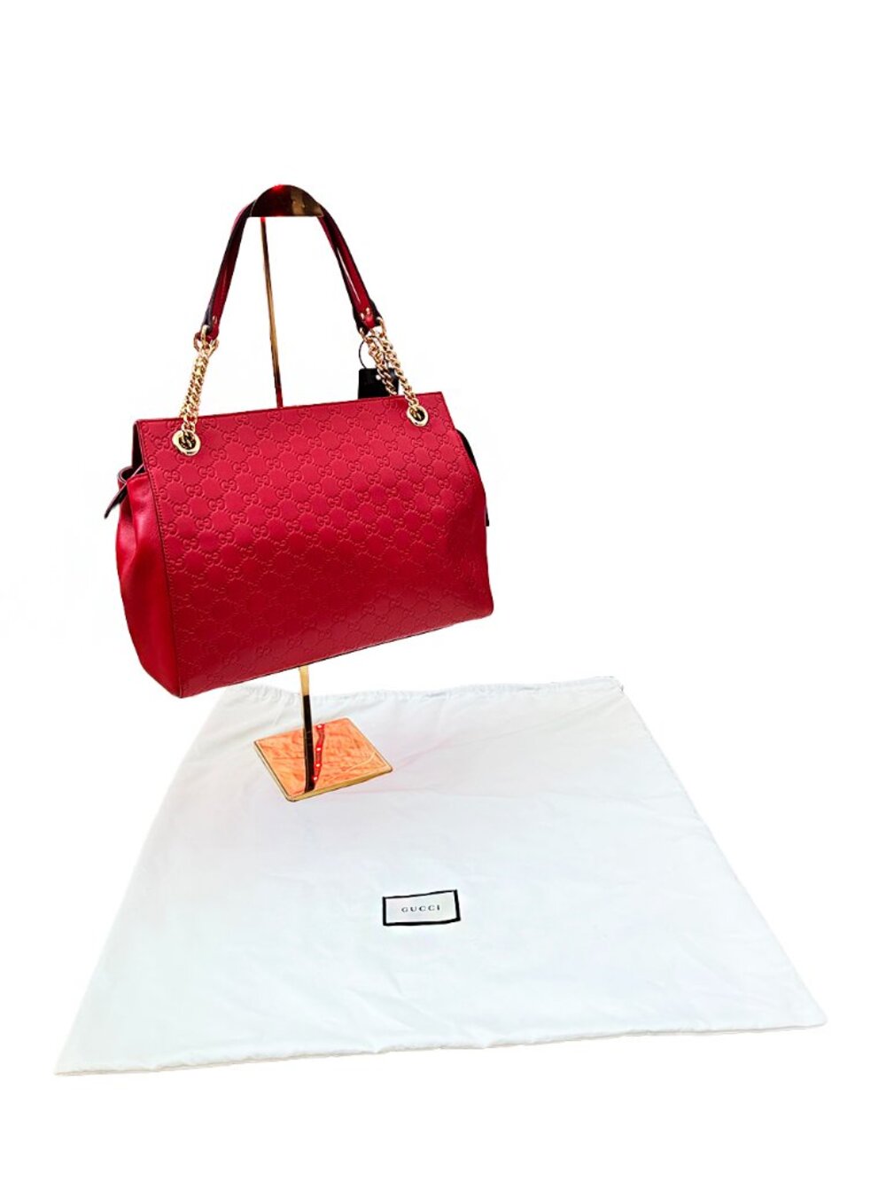 Gucci GG Signature Large Soft Chain Shoulder Bag